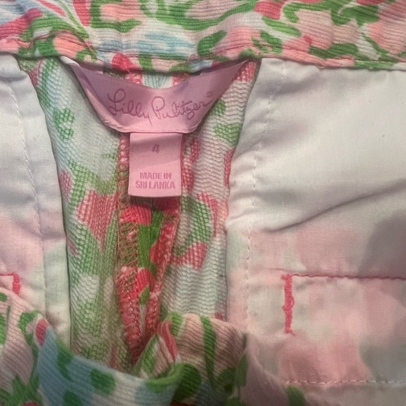 Lilly Pulitzer Adie Shorts Southern Charm Pattern Size 4 Pink Green EUC - Picture 6 of 8